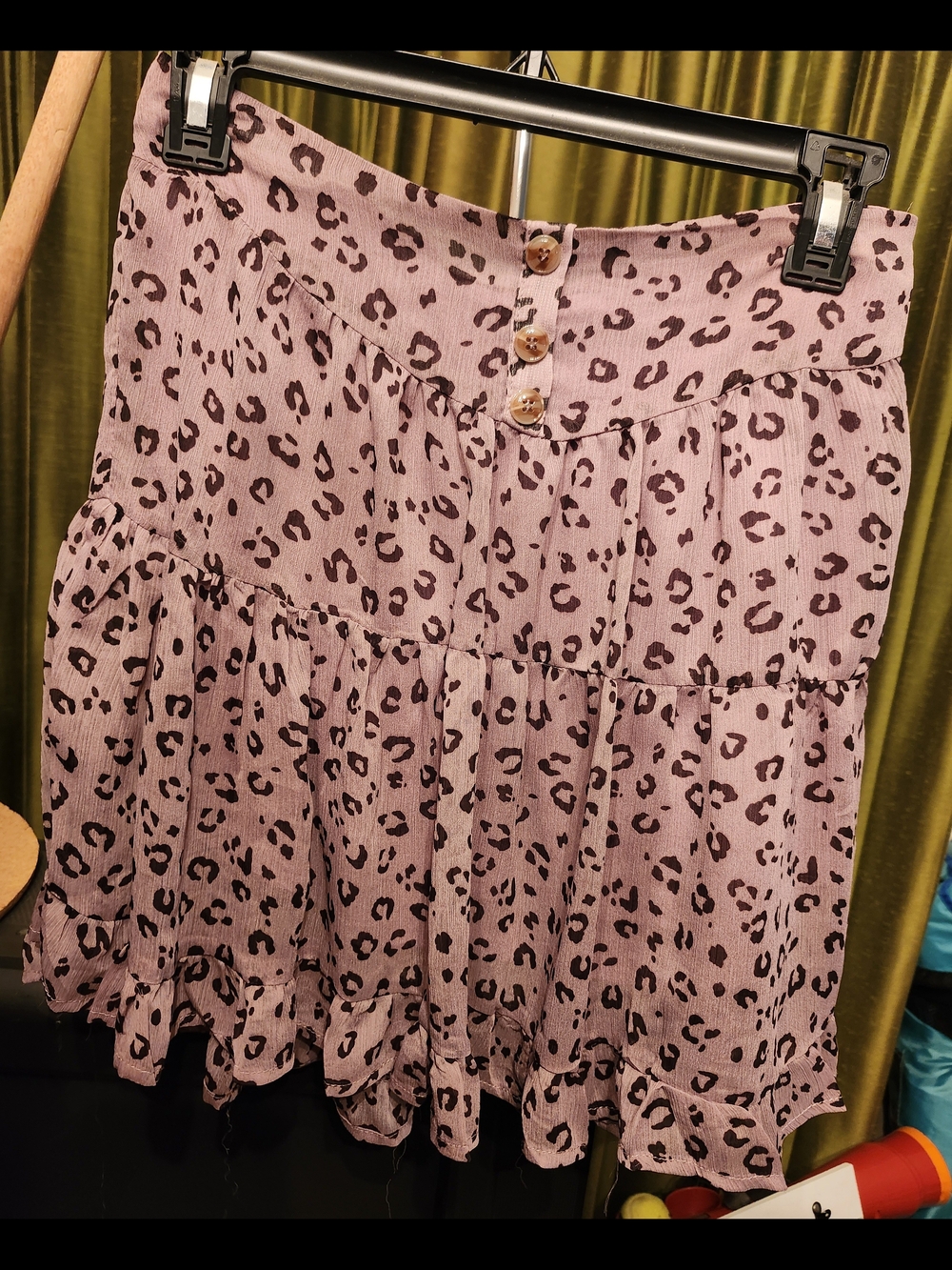 Hayden Blush Pink Leopard Ruffle Skirt